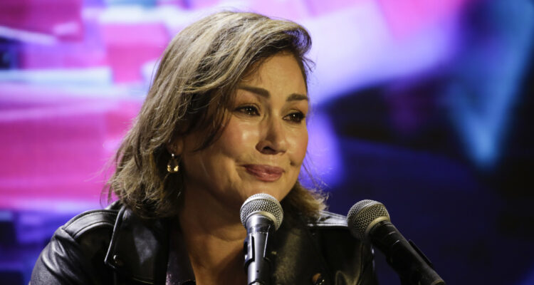 Javiera Contador en la conferencia de prensa de Viña del Mar