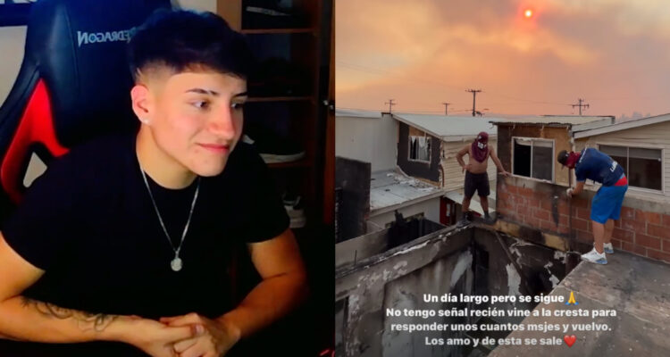 Joven streamer chileno “ByKingCL”, contó que perdió su casa en incendios forestales: “De esta se sale”