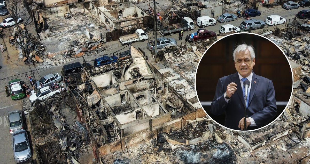 Los lineamientos de Piñera para la reconstrucción tras los incendios en la región de Valparaíso