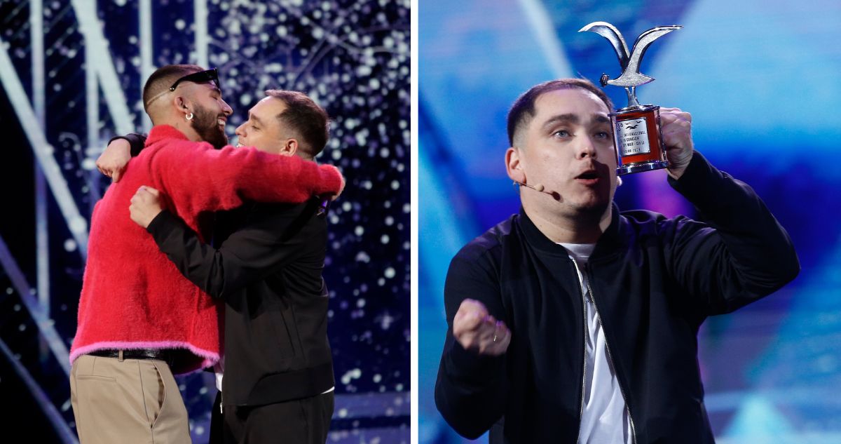 Lucho Miranda y Manuel Turizo por la gaviota del Festival de Viña del Mar 2024.