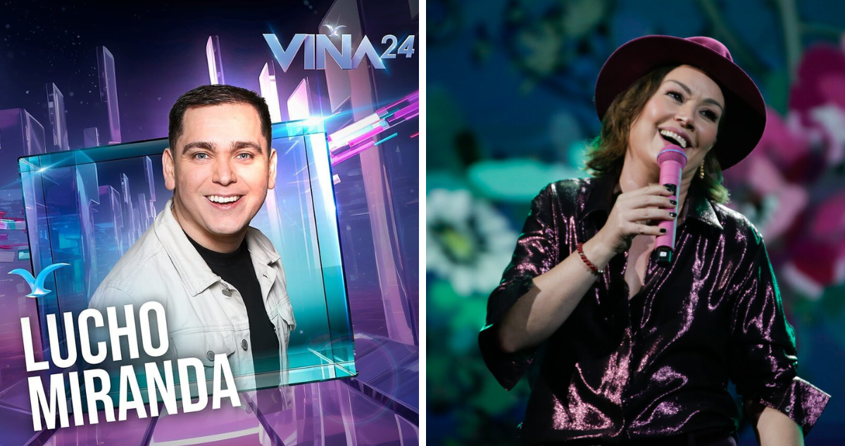 Lucho Miranda (izquierda) y Javiera Contador (derecha) en el Festival de Viña