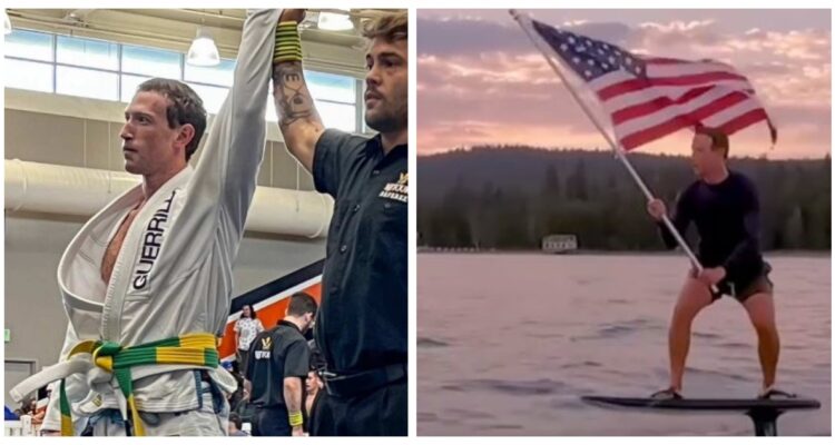 Mark Zuckerberg peleando, y haciendo hidrodeslizamiento.