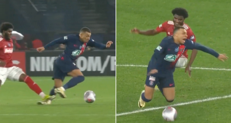 La fuerte entrada sobre Kylian Mbappé que pudo quebrar al crack francés.