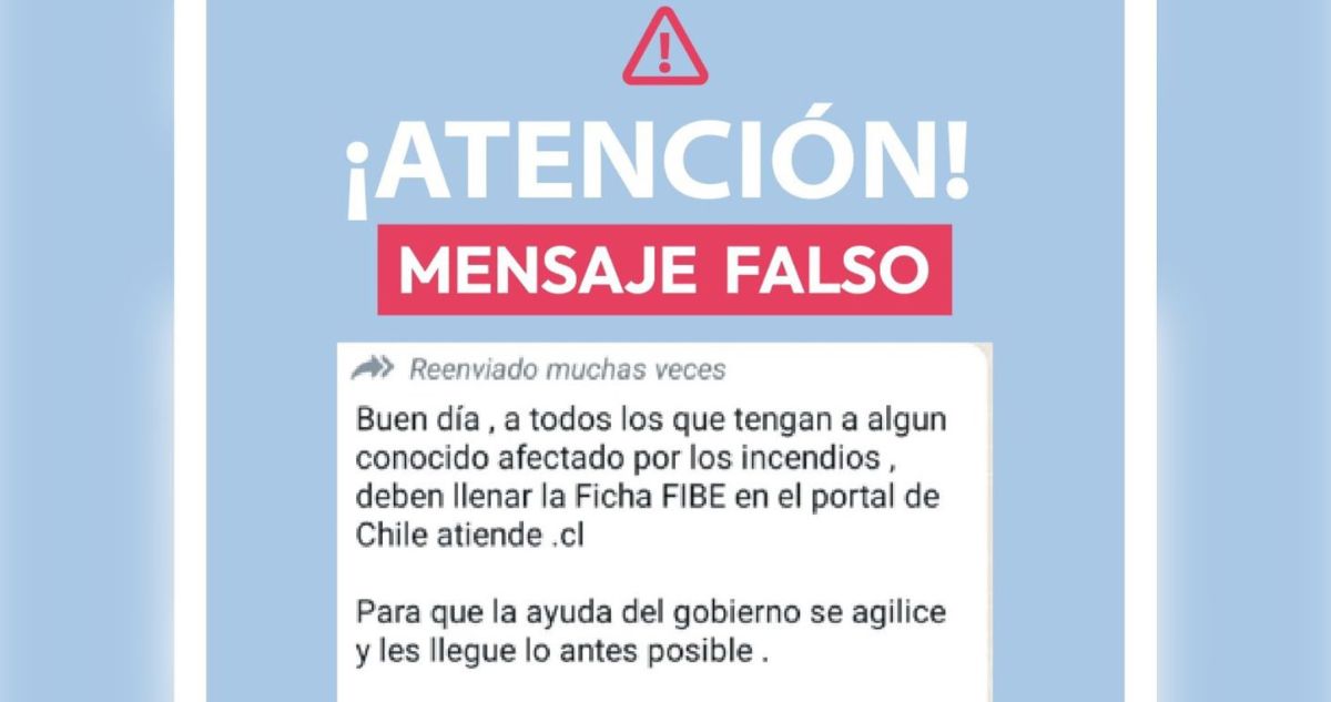 “Sólo presencial”: Gobierno desmiente falso mensaje viral sobre fichas FIBE por incendios forestales