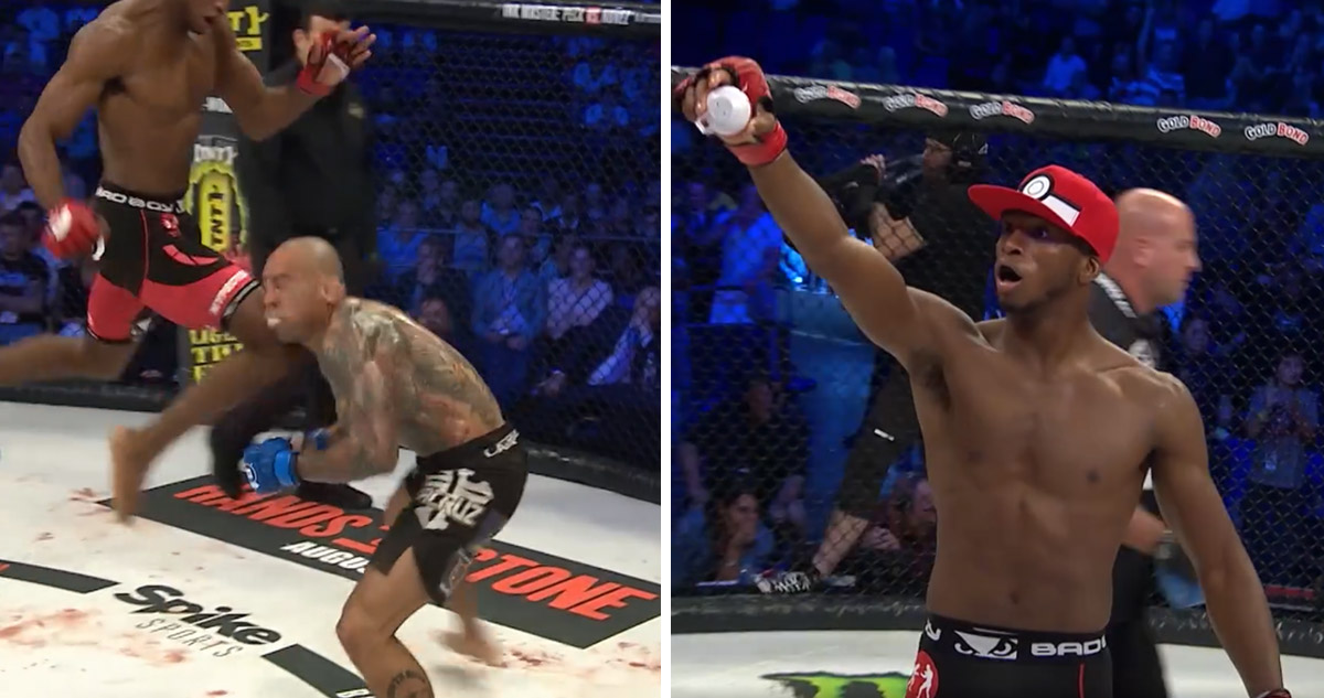 Michael Page le rompió el cráneo a Evangelista Santos y lo ‘atrapó’ como si fuese un Pokémon.