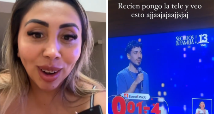 Influencer Naya Fácil (izquierda) y parte de la rutina de Diego Urrutia en Juntos Chile se levanta (derecha)