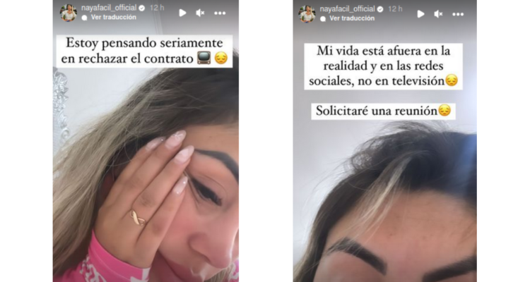 Naya Fácil en sus instagram stories