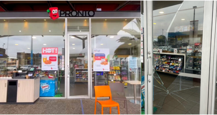 No hay detenidos: encapuchados asaltan Pronto Copec en Penco y colisionan patrulla de Carabineros