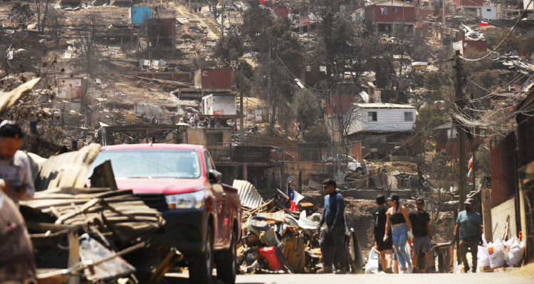 Imagen de una zona afectada por incendios en viña del mar