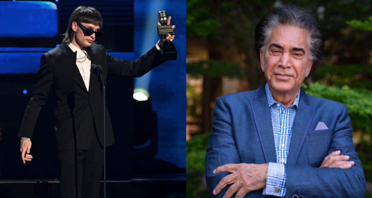 Peso Pluma (izquierda) y Puma Rodríguez (derecha) en referencia a su presencia en Festival de Viña 2024.