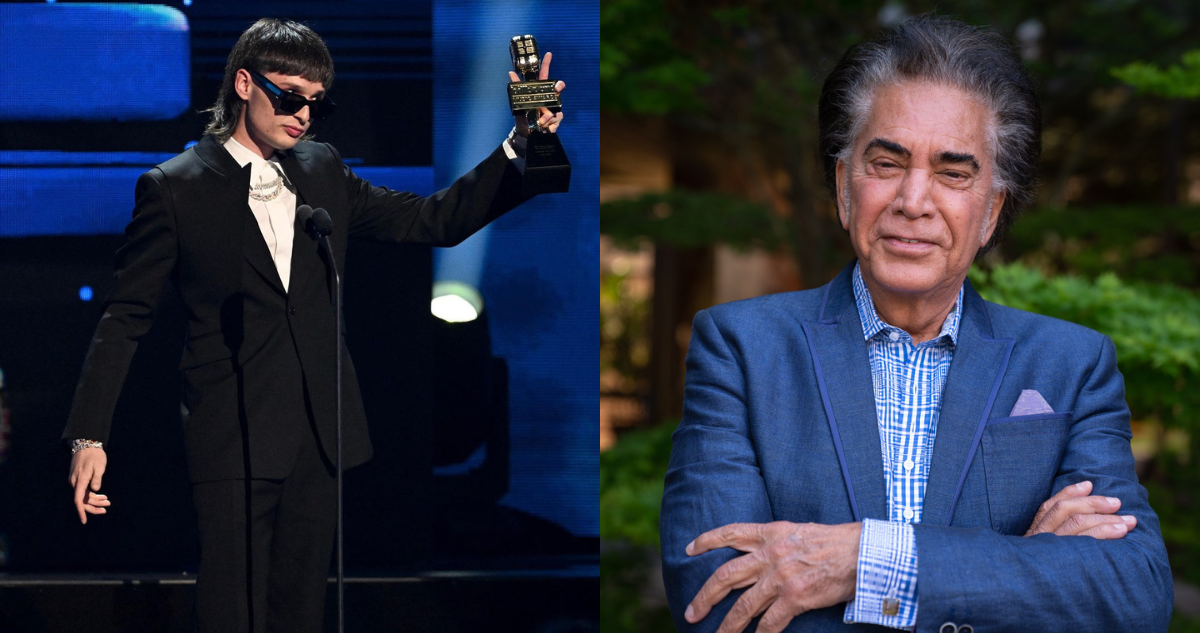 Peso Pluma (izquierda) y Puma Rodríguez (derecha) en referencia a su presencia en Festival de Viña 2024.