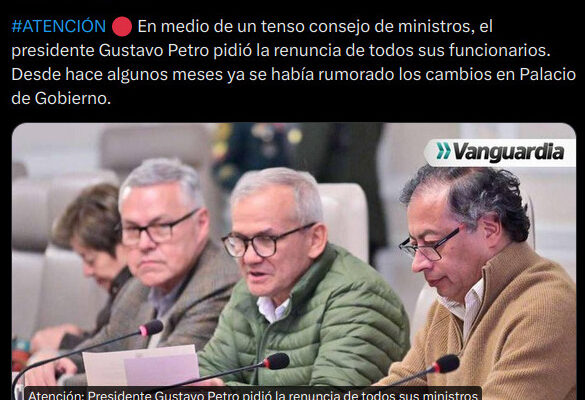 Gobierno de Colombia desmiente que Petro haya pedido la renuncia de todos sus ministros