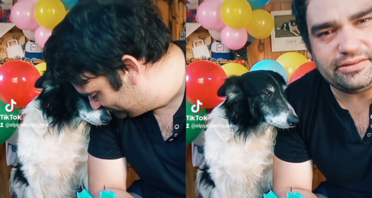 Pablo Machado junto a su perrito Pipo de 14 años en emotivo video de cumpleaños