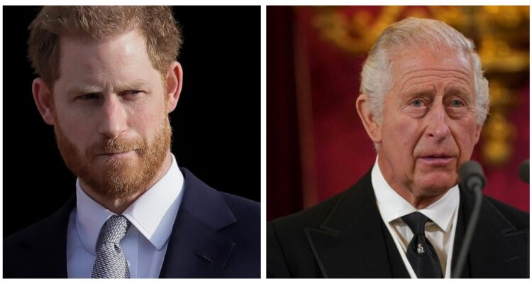 El príncipe Harry y el rey Charles.