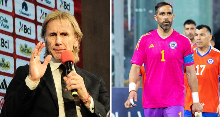 Ricardo Gareca tuvo amena conversación con Claudio Bravo.