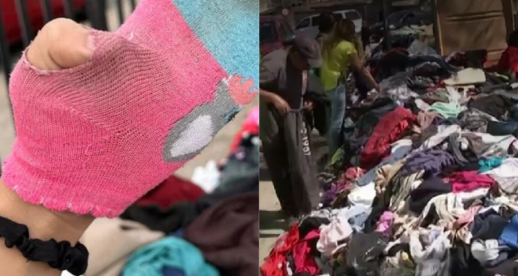 Ropa en Mal estado donada a Valparaíso