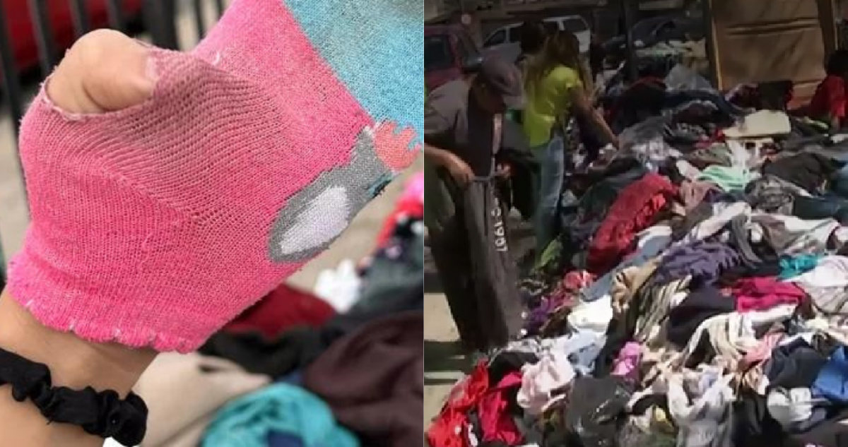 Ropa en Mal estado donada a Valparaíso