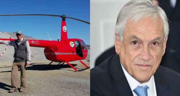 Sergio Nuño y helicóptero de Piñera