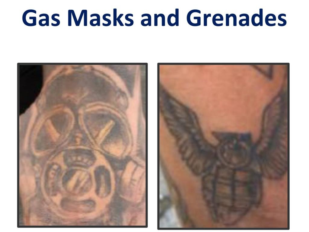 Los supuestos tatuajes para identificar a miembros del Tren de Aragua en Nueva York, Estados Unidos.