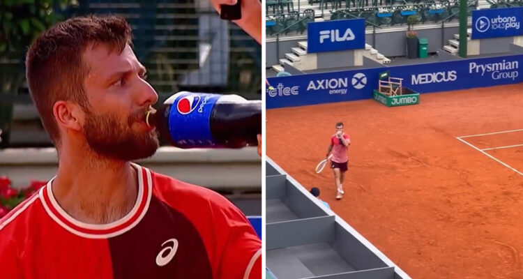 Francés Corentin Moutet armó ridículo show en ATP de Buenos Aires.