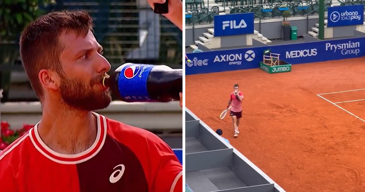 Francés Corentin Moutet armó ridículo show en ATP de Buenos Aires.