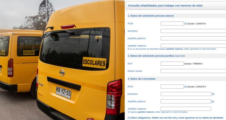 Cómo verificar si el chofer del furgón está habilitado para trabajar con niños, si el vehículo está inscrito en el Registro Nacional de Transporte Escolar.