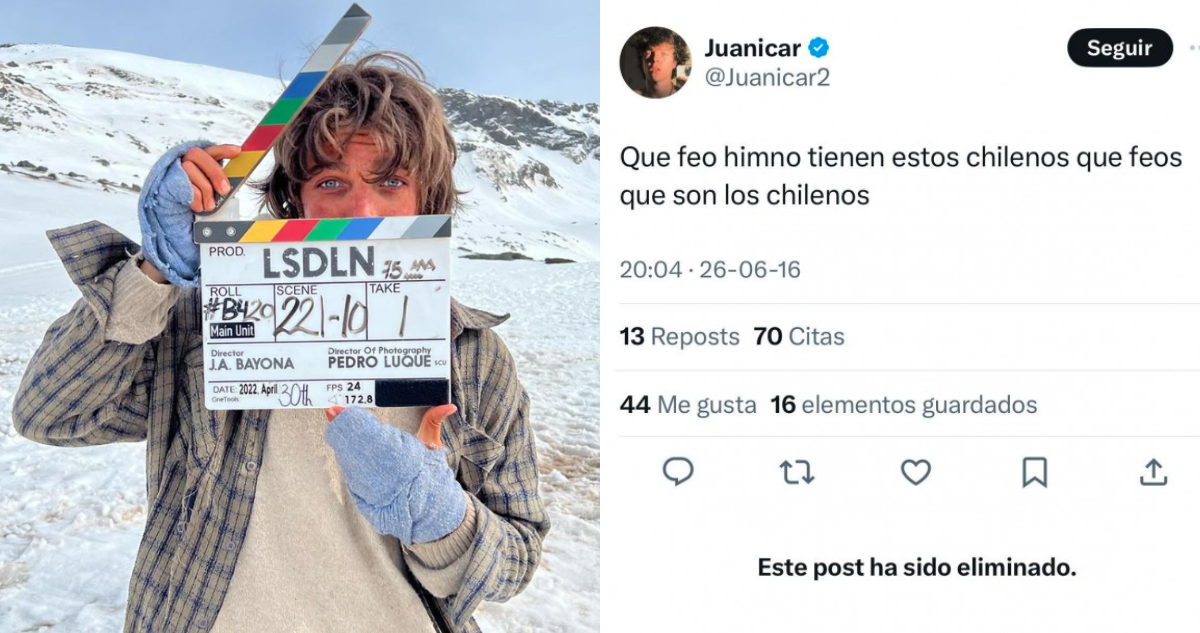 Chilenos lanzan su odio a actor de ’La Sociedad de la Nieve’ por un antiguo tweet: “Que feos que son”