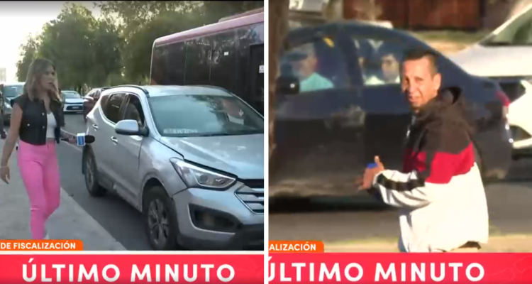 Conductor abandonó fiscalización e insulta a periodista de CHV: auto tiene más de 318 multas impagas