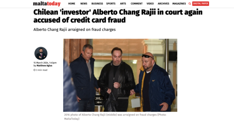 Dijo que era un “jubilado”: Reportan detención de Alberto Chang en Malta tras pagar con tarjeta robada