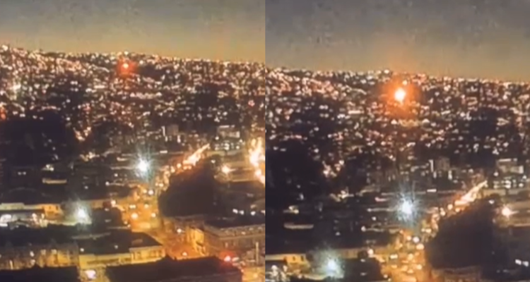 Incendio provocado por bengala en Valparaíso
