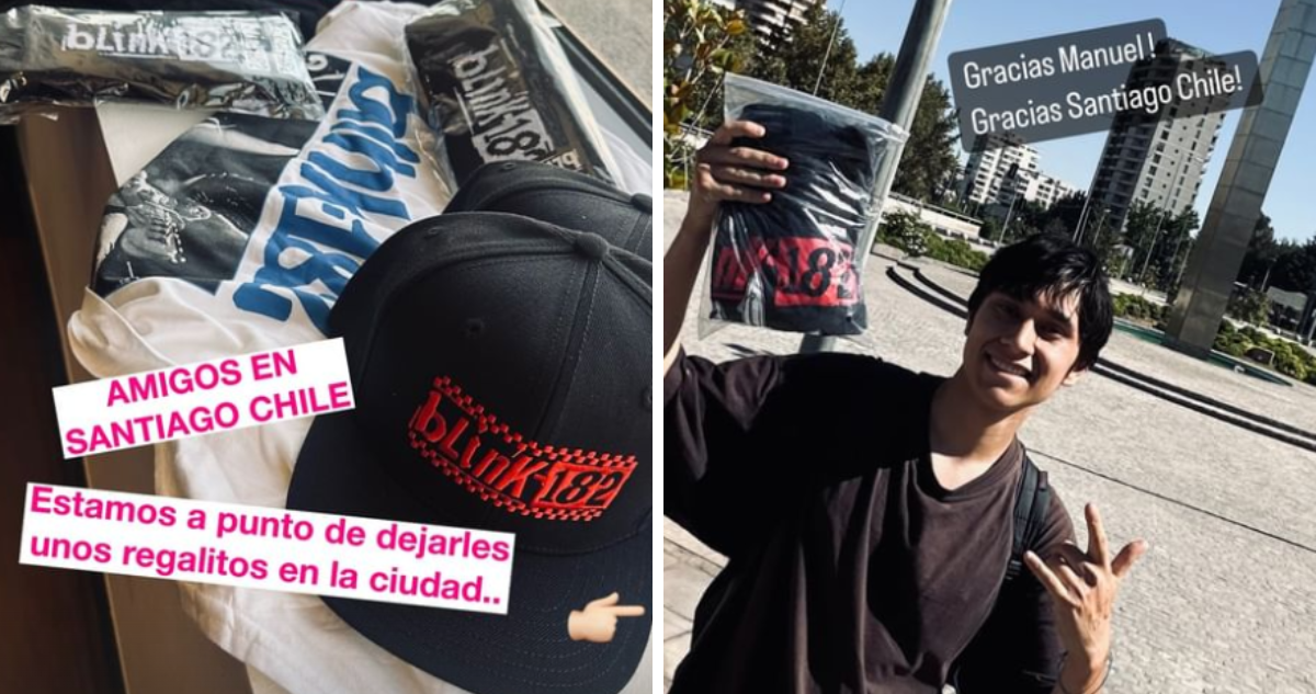 Blink 182 en Santiago entregando regalos