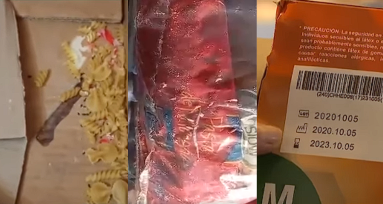 Con fecas, gusanos y vencidos: vecinos acusan a municipio de Quilpué de donar alimentos en mal estado