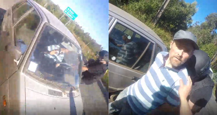 Revelan video de la detención de ex jesuita Luis García-Huidobro por indagatoria de ataque incendiario