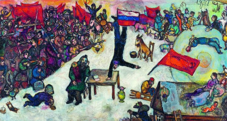 Detalle de Estudio para Revolución (1937), de Marc Chagall