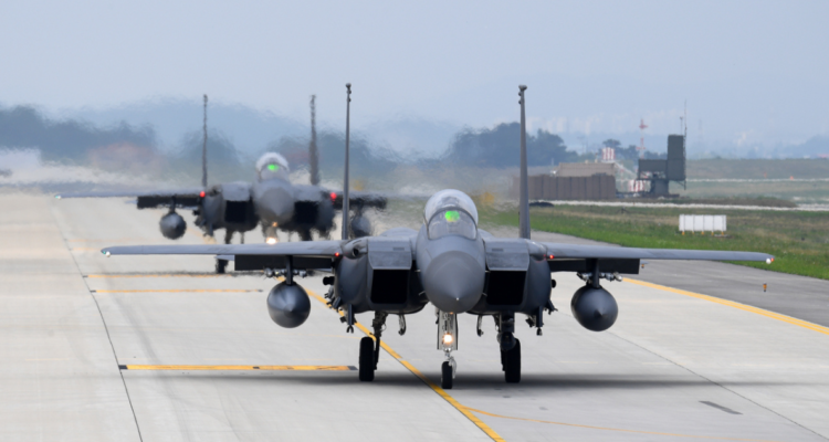 Aviones F-15K Slam Eagle de Corea del Sur