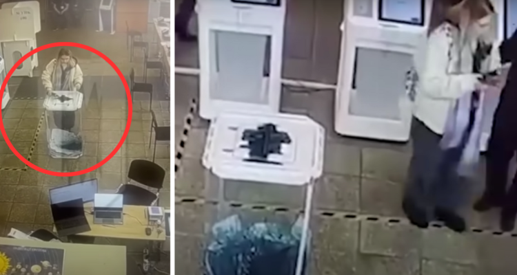 Detienen a mujer por vertir tinta en urna durante elecciones en Rusia: otra incendió una cabina