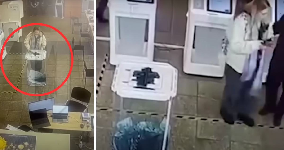 Detienen a mujer por vertir tinta en urna durante elecciones en Rusia: otra incendió una cabina