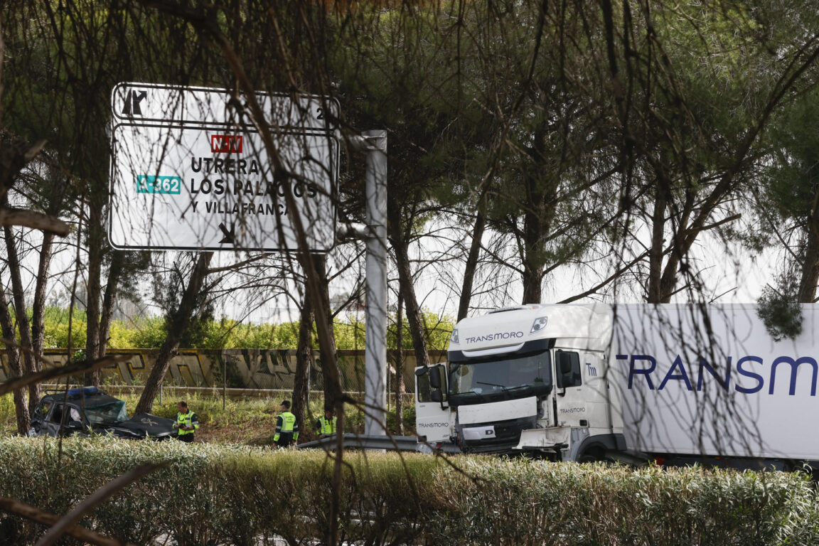 camión accidentado en España