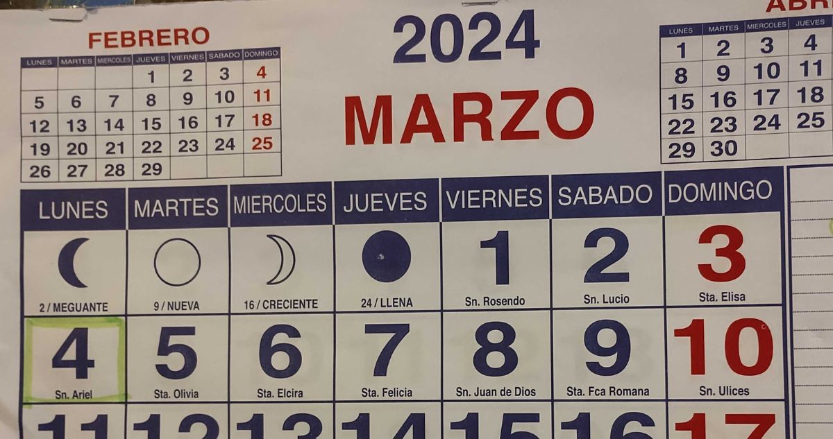 Cuáles son todos los feriados de marzo y del año 2024, además de los de Semana Santa y cuándo será fin de semana largo en Chile.