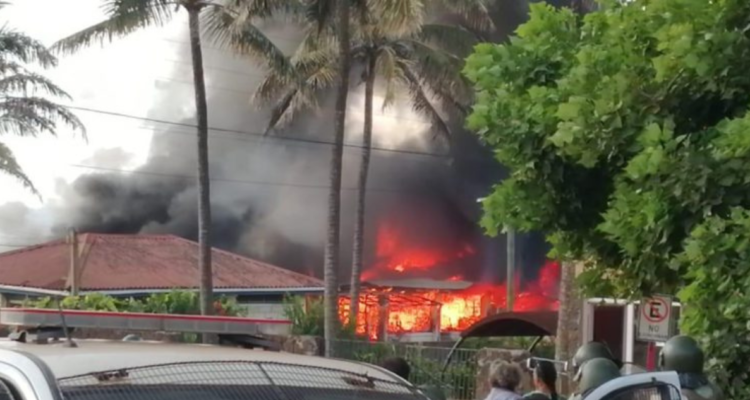 incendio juzgado de Rapa Nui