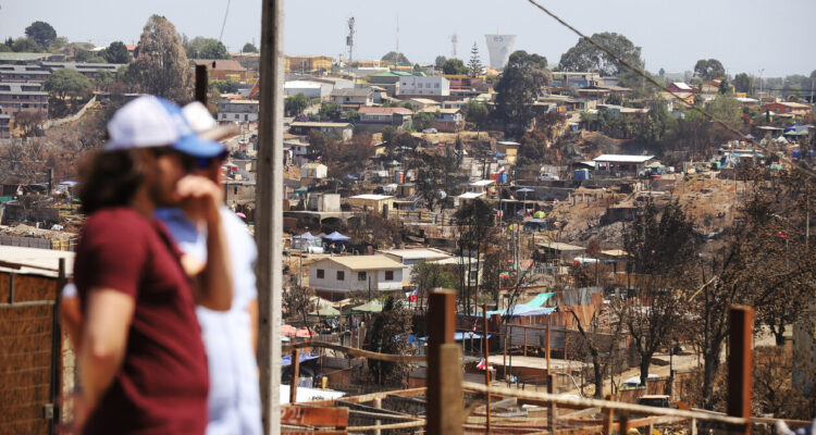Fotografía de un sector afectado por los incendios en viña del mar