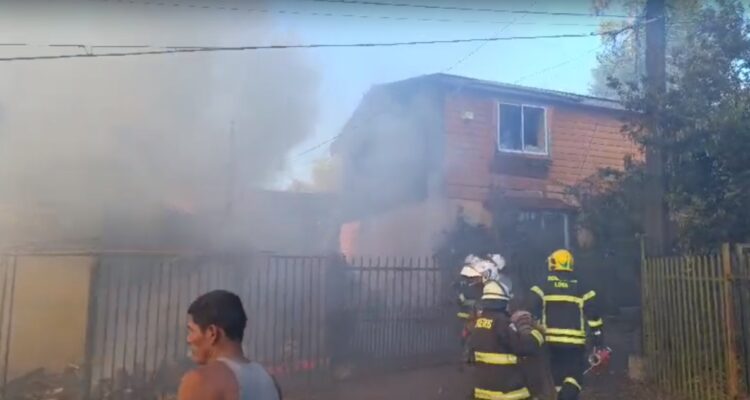 Incendio de viviendas en Lota