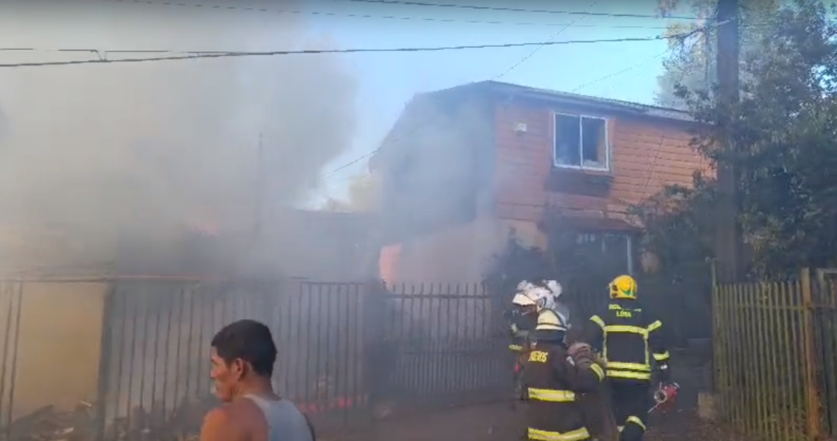 Incendio de viviendas en Lota
