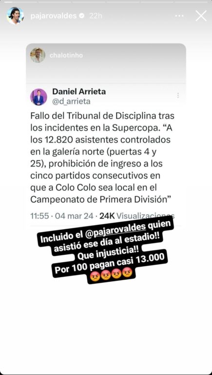 Captura Instagram Jaime Valdés