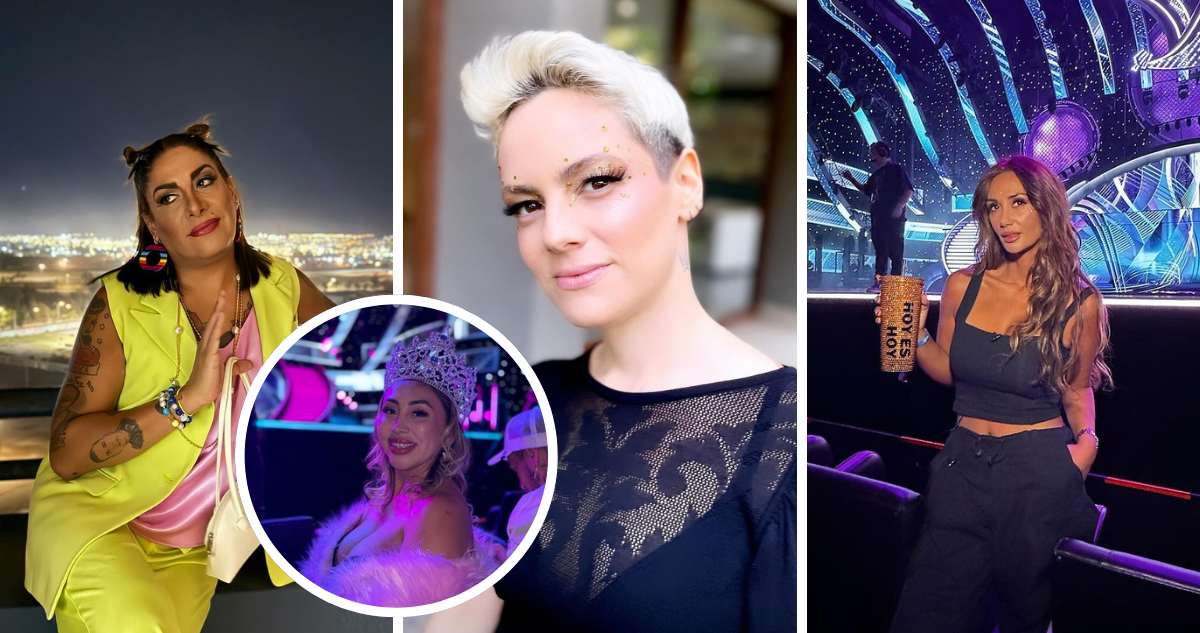 De izquierda a derecha: Botota Fox, Isa Fernandez y Pamela Díaz además de una miniatura de Naya Fácil en referencia a episodio de bullying