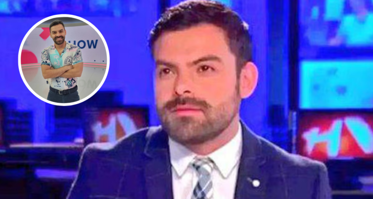 Ítalo Zúñiga en noticiario de CHV (fondo) y en imagen promocional cargada a su cuenta de Instagram (miniatura)