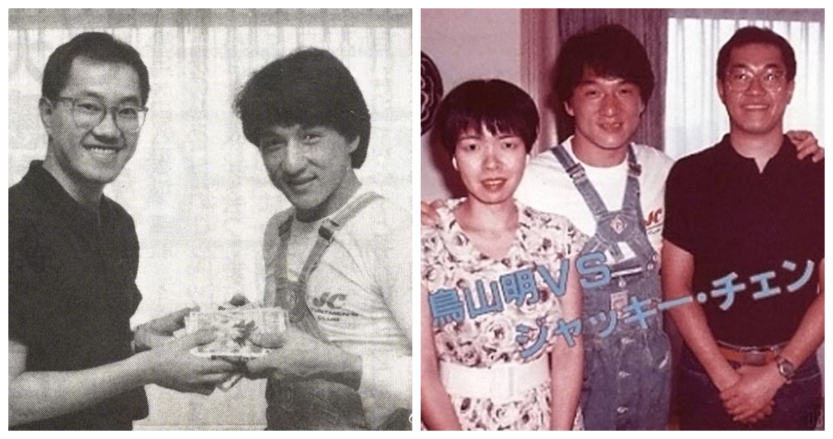 Fotos antiguas de Akira Toriyama y Jackie Chan.