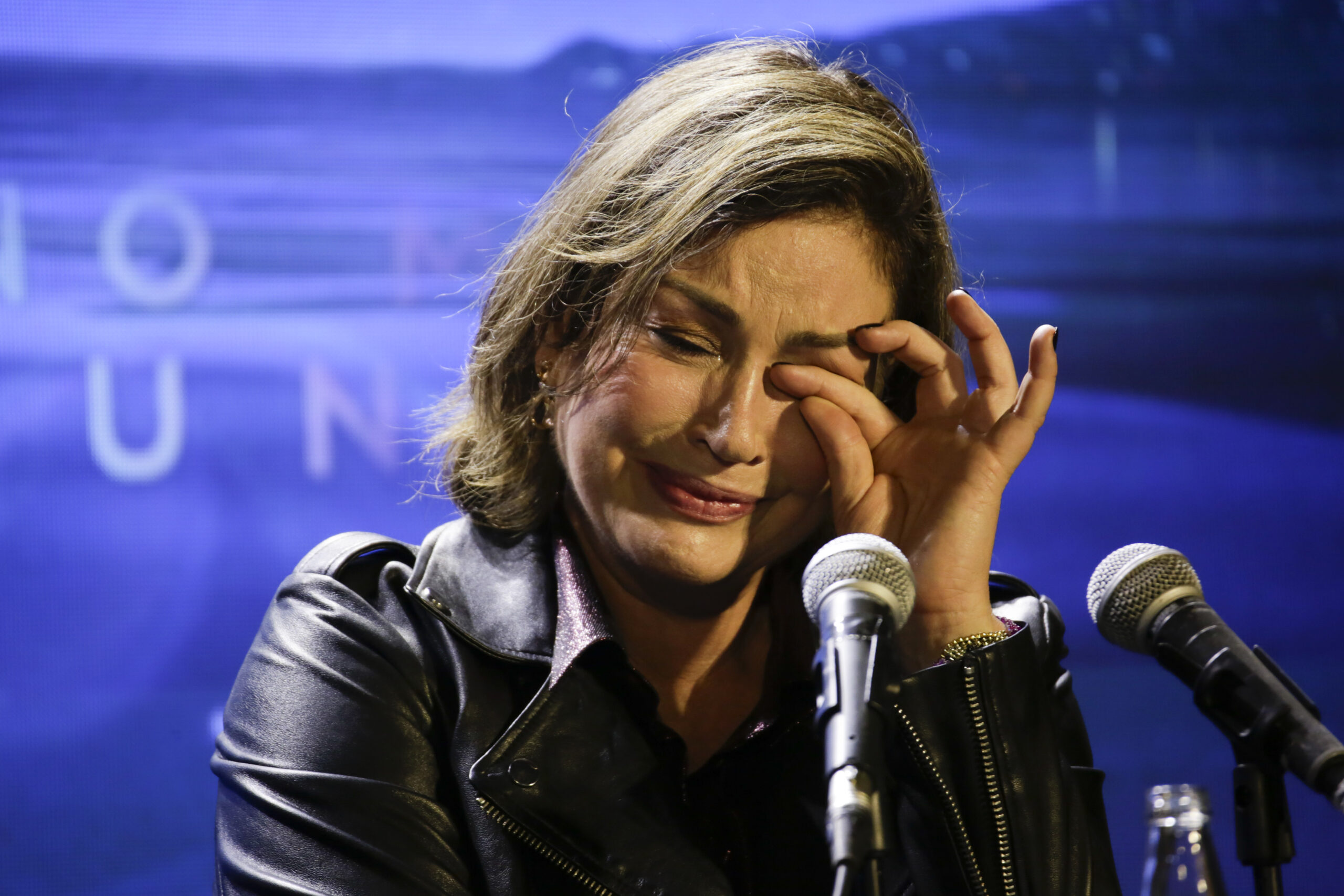 Javiera Contador en su conferencia de prensa post show en Viña