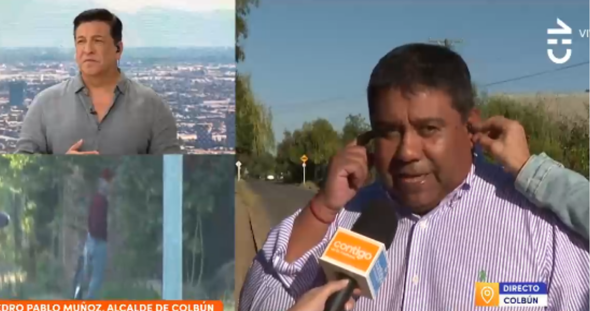 Julio César Rodríguez junto al Alcalde de Colbún en despacho en vivo por conflicto con Sandy Boquita