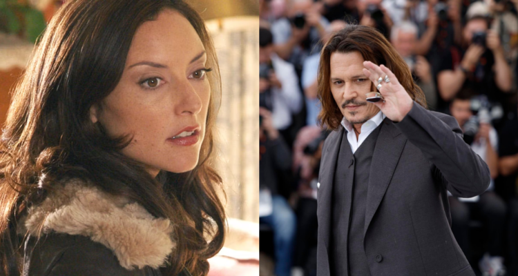 Lola Glaudini (izquierda) y Johnny Depp (derecha) en referencia acusaciones de maltrato